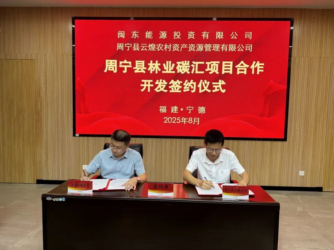 糖心vlog
下属企业闽东能源公司与周宁县签署《周宁县林业碳汇项目合作开发协议》